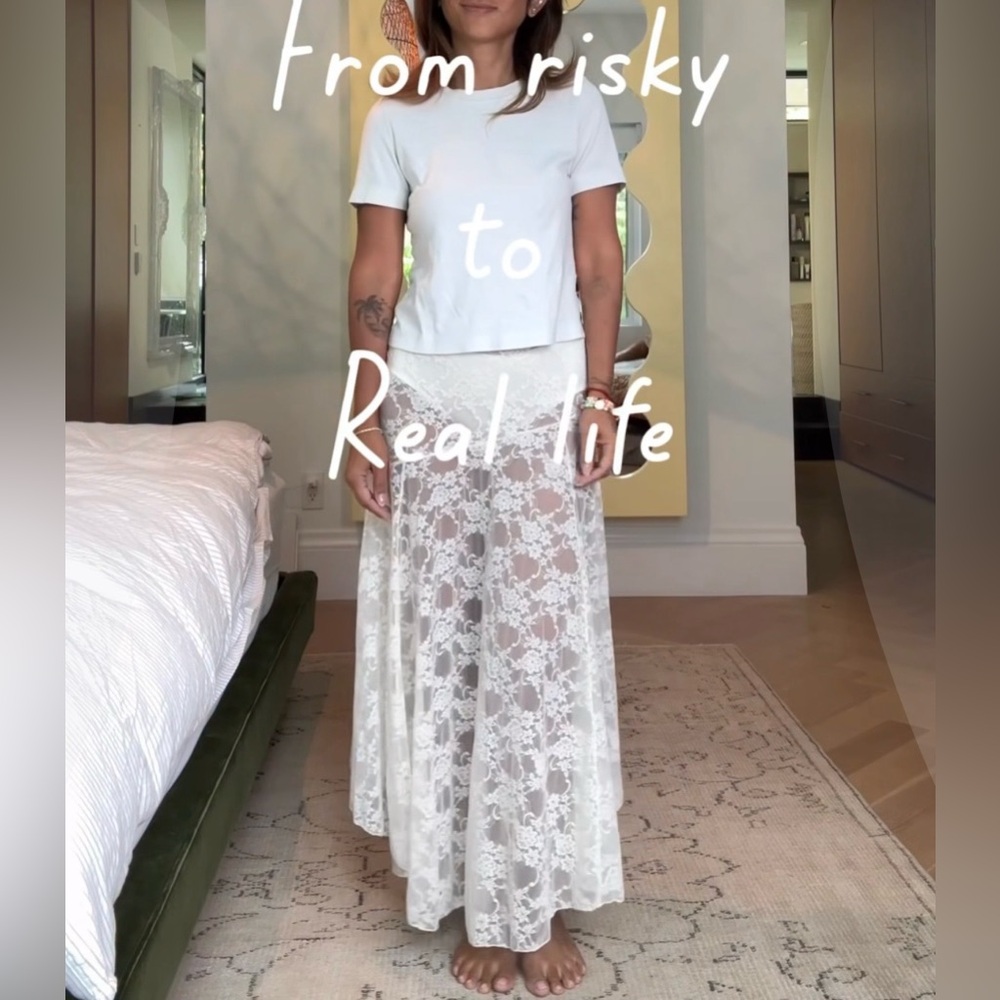 NWOT Proenza Schouler Jasmine White Lace Maxi Skirt Sheer Lined EffortlessChic 4 - Picture 5 of 14